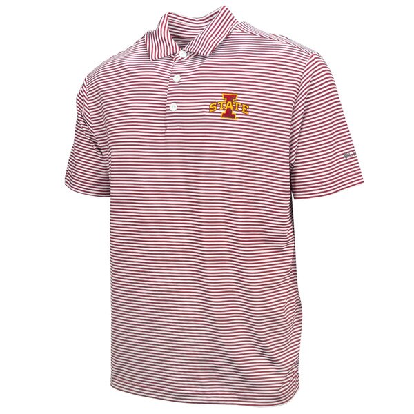 Columbia I-State Cardinal Striped Polo